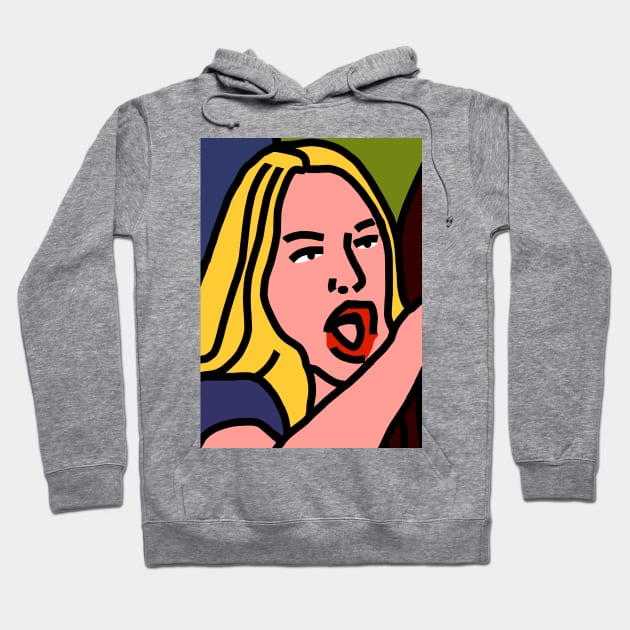 Woman Yelling Memes Detail Hoodie by ellenhenryart